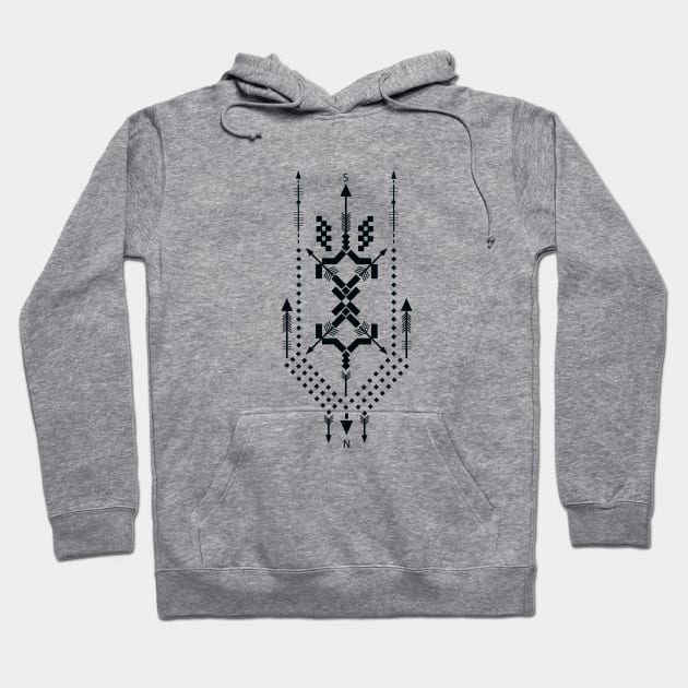Boho Totem Compass Hoodie by NomesInk